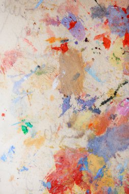 Renkli soyut doku. Sanat paletinde yağlı boya kokusu var. Modern sanat okulunun konsepti. Yaratıcı bir çalışma. Yılın Renkleri 2023 