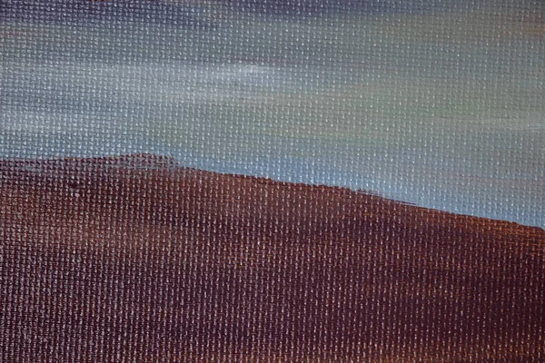 Painted linen texture. Strokes of oil paint on a textured canvas. The concept of the modern school of art. Fragment of creative work.