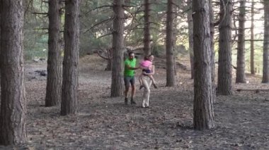 Ormandaki neşeli kovalamaca - Baba ve kızı bir ağacın arkasından çıkarlar, neşeli oyunları devam ettikçe odakları keskinleşir, anne de onlara katılır..