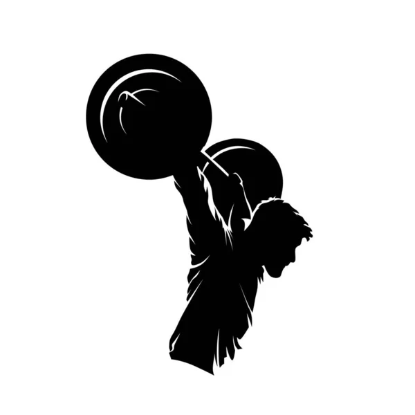 Важка Атлетика Бодібілдінг Ізольований Векторний Силует Тренування Спортивному Логотипі — стоковий вектор