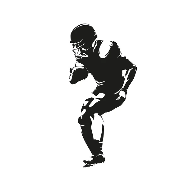 Joueur Football Silhouette Vectorielle Isolée Abstraite Logo Football Américain Vue — Image vectorielle