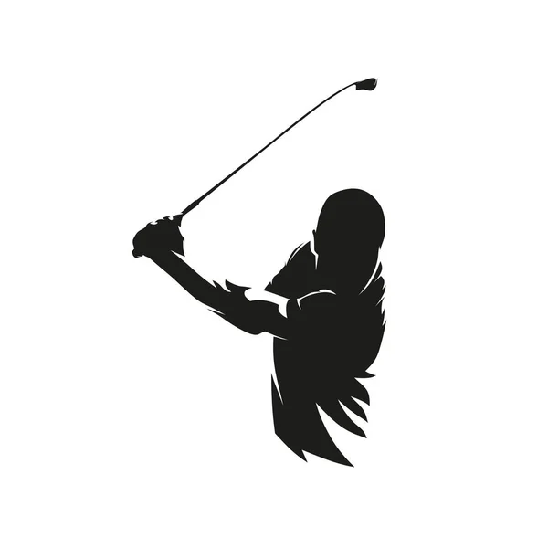 Golfspieler Logo Abstrakte Isolierte Vektorsilhouette Golfer Mit Fahrer — Stockvektor