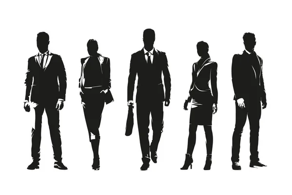 Geschäftsleute Eine Gruppe Von Männern Und Frauen Formeller Kleidung Set — Stockvektor