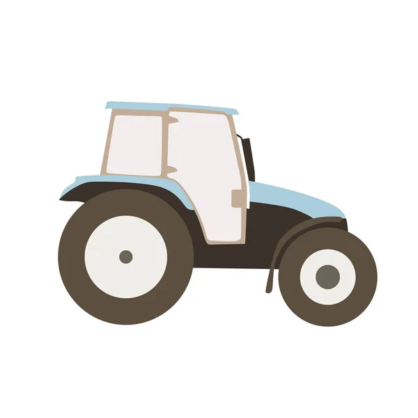 Tractor Flat Design Draw Isolated Vector Illustration Side View — 스톡 벡터
