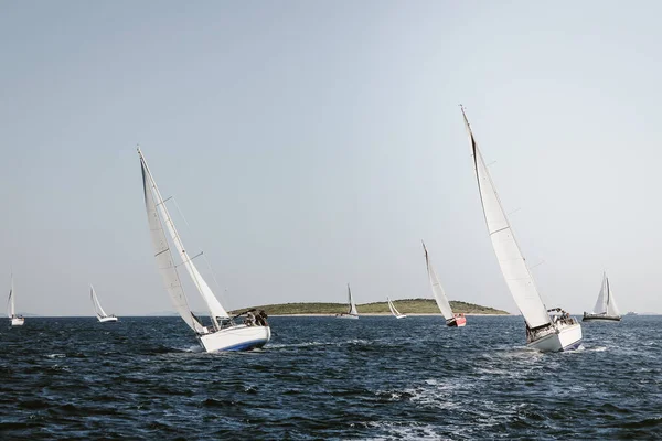 Sailing Wind Waves Yachts Sailing Regatta — Stock Photo, Image