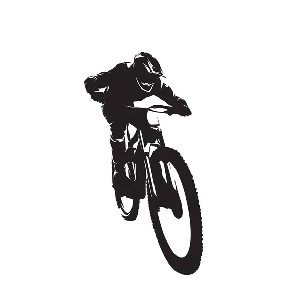 Ciclismo Descenso Silueta Vectorial Aislada — Vector de stock