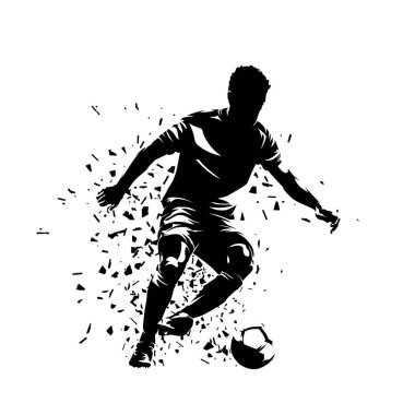 Futbolcu, futbol, izole vektör silueti. Takım sporcusu logosu