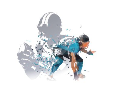 Amerikan futbolu çifte maruziyet, futbolcuların vektör çizimi. Takım spor kolajı