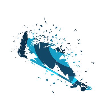 Spor oyuncusu, soyut mavi izole vektör silueti. Bilardo, bilardo, havuz