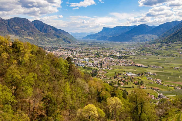 Dorf Tirol Güney Tyrol Talya Dan Görülen Merano Adige Vadisi — Stok fotoğraf