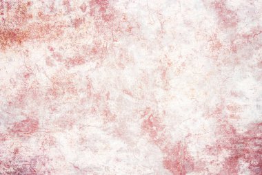 Pembe lekeli Grunge dokusu. Kirli duvar arkaplanı. Eski boyalı yüzey. Rustik soyut desen. Vintage kaba fon. Yıpranmış tasarım elementi. Sıkıntılı solgun bakış. Sert çizilmiş doku..