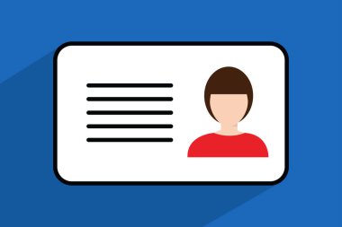 Kimlik kartı geçmişi. Yetki belgesi gerekiyor. Kartvizit izole. Üyelik kartı illüstrasyonu