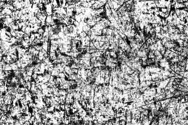 Arka planda çizikler var. Siyah boya metali grunge yüzeyi. Beyaz çatlak çizgileri deseni.