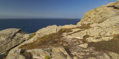 Punta Nariga, Deniz Feneri Yolu, Malpica de Bergantinos, Costa da Morte, La Coruna, Galiçya, İspanya, Avrupa