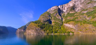 Aurlandsfjorden Fjord, Flam, Norveç, İskandinavya, Avrupa