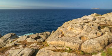 Punta Nariga, Deniz Feneri Yolu, Malpica de Bergantinos, Costa da Morte, La Coruna, Galiçya, İspanya, Avrupa