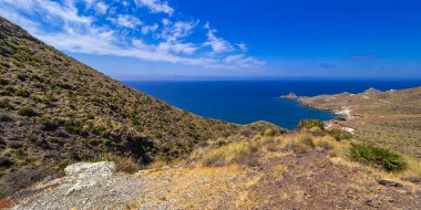 Vela Blanca Volkanik Kubbesi, Cabo de Gata-Nijar Doğal Parkı, UNESCO Biyosfer Rezervi, Sıcak Çöl İklim Bölgesi, Almerya, Endülüs, İspanya, Avrupa