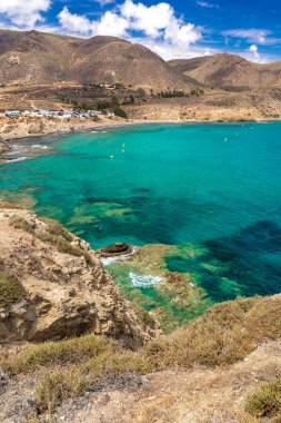 Beach of La Isleta del Moro, Cabo de Gata-Nijar Natural Park, UNESCO Biosphere Reserve, Hot Desert Climate Region, Almeria, Andalucia, Spain, Europe
