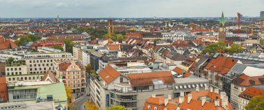 Panoramic View from the Tower of St. Peter's Church, Munich, Bavaria, Germany, Europe