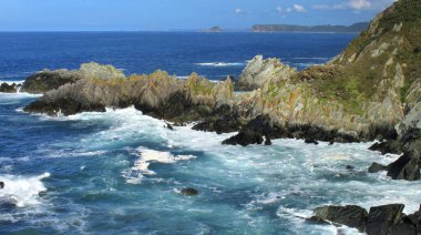 Cliffs and Huge Rocks, Cudillero, Asturias, Spain, Europe