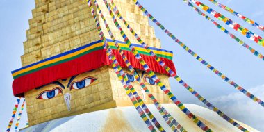 Boudhanath Stupa, UNESCO Dünya Mirası Siite, Katmandu, Nepal, Asya