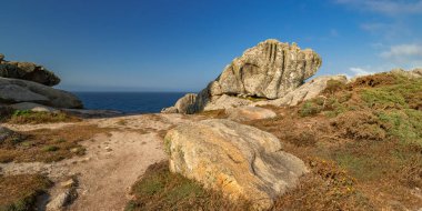 Punta Nariga, Deniz Feneri Yolu, Malpica de Bergantinos, Costa da Morte, La Coruna, Galiçya, İspanya, Avrupa