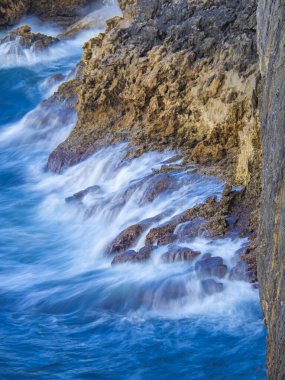 Kıyı ve Kayalıklar, Cantabrian Denizi, Buelna, Llanes, Asturias, İspanya, Avrupa