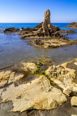 El Dedo Resifi, Cabo de Gata-Nijar Doğal Parkı, UNESCO Biyosfer Rezervi, Sıcak Çöl İklim Bölgesi, Almerya, Endülüs, İspanya, Avrupa