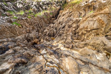 Doğal Anıt Kompleksi Cobijeru, Cobijeru Plajı, Las Acacias Plajı, Llanes, Asturias, İspanya, Avrupa