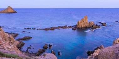 Las Sirenas Reef, Cala de las Sirenas, Cabo de Gata-Niar Natural Park, UNESCO Biosphere Reserve, Hot Desert Climate Region, Almeria, Andalucia, Spain, Europe