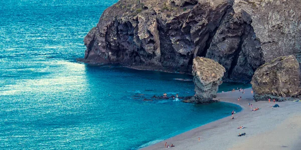 Plaża Los Muertos Park Naturalny Cabo Gata Nijar Rezerwat Biosfery Obraz Stockowy