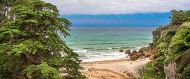 Vidiago Plajı, Cantabrian Denizi, Vidiago, Llanes, Asturias, İspanya, Avrupa