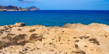 Antik Fosil Dune, Oolites, Los Escullos, Cabo de Gata-Nijar Doğal Parkı, UNESCO Biyosfer Rezervi, Sıcak Çöl İklim Bölgesi, Almerya, Endülüs, İspanya, Avrupa