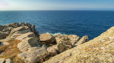 Punta Nariga, Deniz Feneri Yolu, Malpica de Bergantinos, Costa da Morte, La Coruna, Galiçya, İspanya, Avrupa
