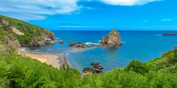 stock image Islote de los Picones, Beach of Castiellu, Cantabrian Sea, Pendueles, Llanes, Asturias, Spain, Europe