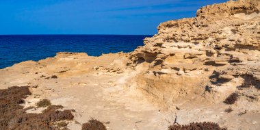 Antik Fosil Dune, Oolites, Los Escullos, Cabo de Gata-Nijar Doğal Parkı, UNESCO Biyosfer Rezervi, Sıcak Çöl İklim Bölgesi, Almerya, Endülüs, İspanya, Avrupa