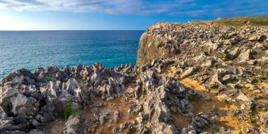 Rocky Coast, Pria Cliffs, Karst Formation, Bufones de Pria, Protected Landscape of the Oriental Coast of Asturias, Llames de Pria, Asturias, Spain, Europe