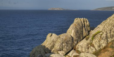 Punta Nariga, Deniz Feneri Yolu, Malpica de Bergantinos, Costa da Morte, La Coruna, Galiçya, İspanya, Avrupa