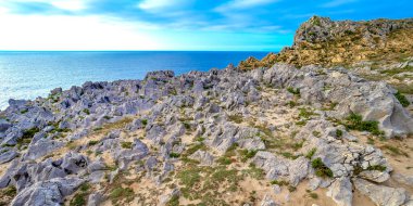 Rocky Coast, Pria Cliffs, Karst Formation, Bufones de Pria, Protected Landscape of the Oriental Coast of Asturias, Llames de Pria, Asturias, Spain, Europe