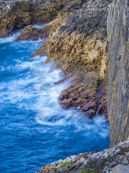 Costa Scogliere Mar Cantabrico Buelna Llanes Asturie Spagna Europa — Foto Stock