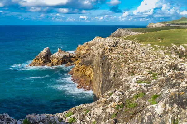 Coastline Cliffs Cantabrian Sea Buelna Llanes Asturias Spain Europe — 图库照片