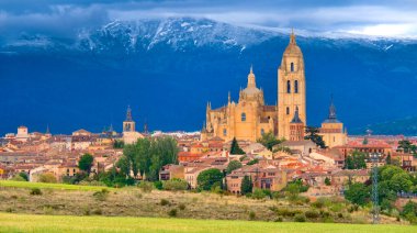 Panoramik Görünüm, Segovia, UNESCO Dünya Mirası Alanı, Castilla y Leon, İspanya, Avrupa