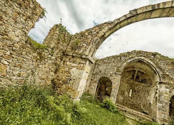 stock image Church of Santa Maria de Tina, 7-13th Century Romanesque Style, Good of Cultural Interest, Pimiango, Ribadedeva, Asturias, Spain, Europe