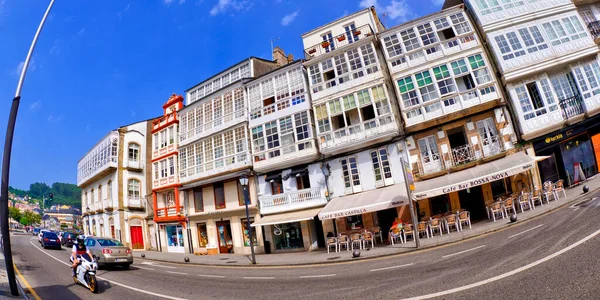Street Scene Tipycal Architecture Viveiro Lugo Galicië Spanje Europa — Stockfoto