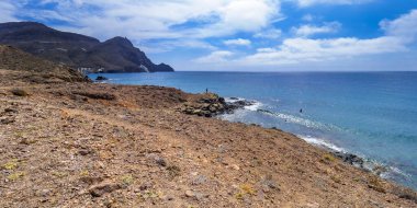Cala Raj, Punta Negra, Cabo de Gata-Nijar Doğal Parkı, UNESCO Biyosfer Rezervi, Sıcak Çöl İklim Bölgesi, Almerya, Endülüs, İspanya, Avrupa