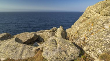 Punta Nariga, Deniz Feneri Yolu, Malpica de Bergantinos, Costa da Morte, A Coruna, Galiçya, İspanya, Avrupa