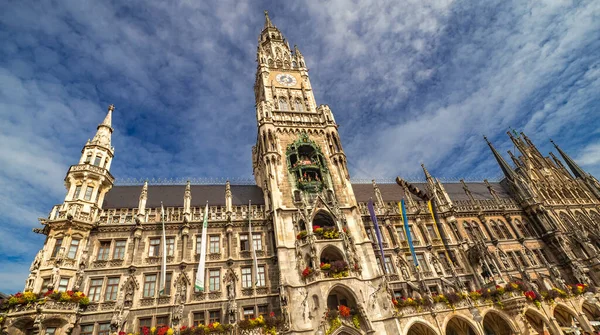 New Town Hall 19Th Century Gothic Revival Style Marienplatz Munich — Foto de Stock