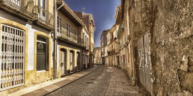 Typical Architecture, Street Scene, La Coruna, Galicia, Spain, Europe