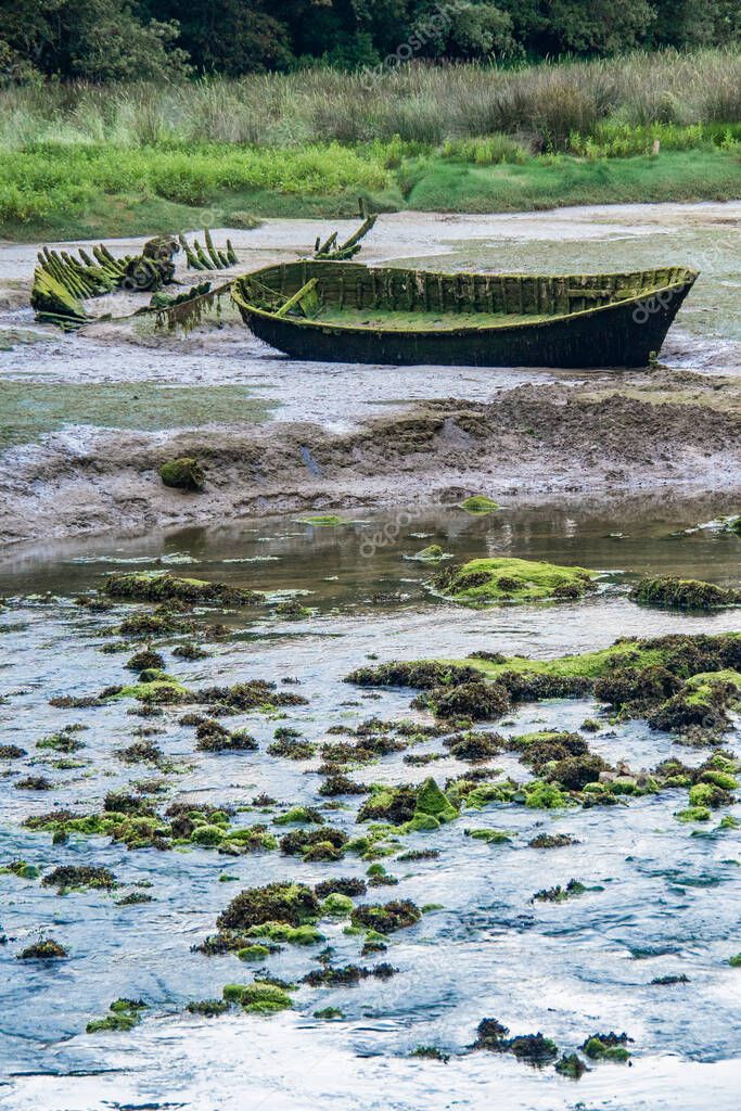 Barcos antiguos, Estero de Barro, Barro, Llanes, Paisaje protegido de