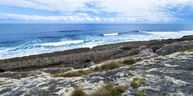 Coastline View, Oyambre Natural Park, Cantabria, İspanya, Avrupa